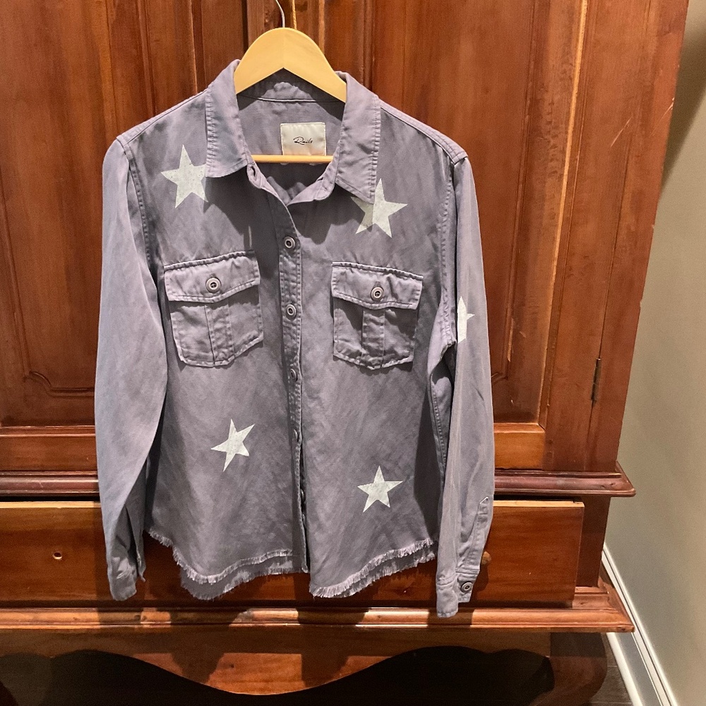 Rails Women’s Loren Button Up Shirt  Jacket,  Color Granite Blue, Size L